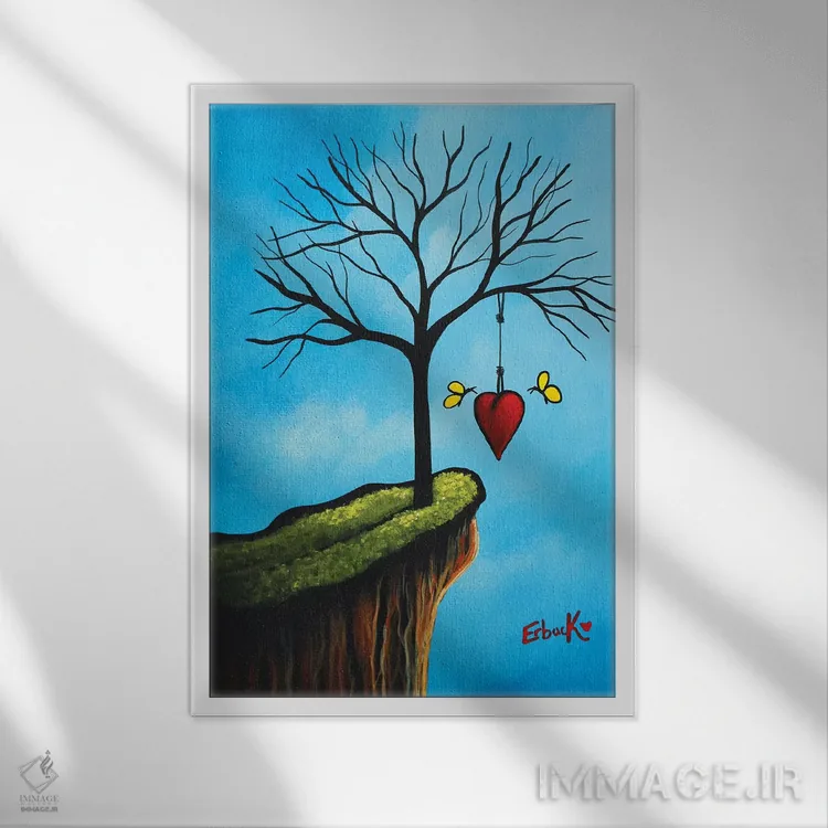 تابلو دکوراتیو آغازهای نو با عشق شروع می شوند اثر سالن هنری مون لایت - نمای قابدار سفید