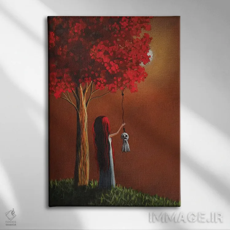تابلو دکوراتیو حالا او تنها نخواهد بود ۳ اثر سالن هنری مون لایت - نمای روبهرو روی دیوار