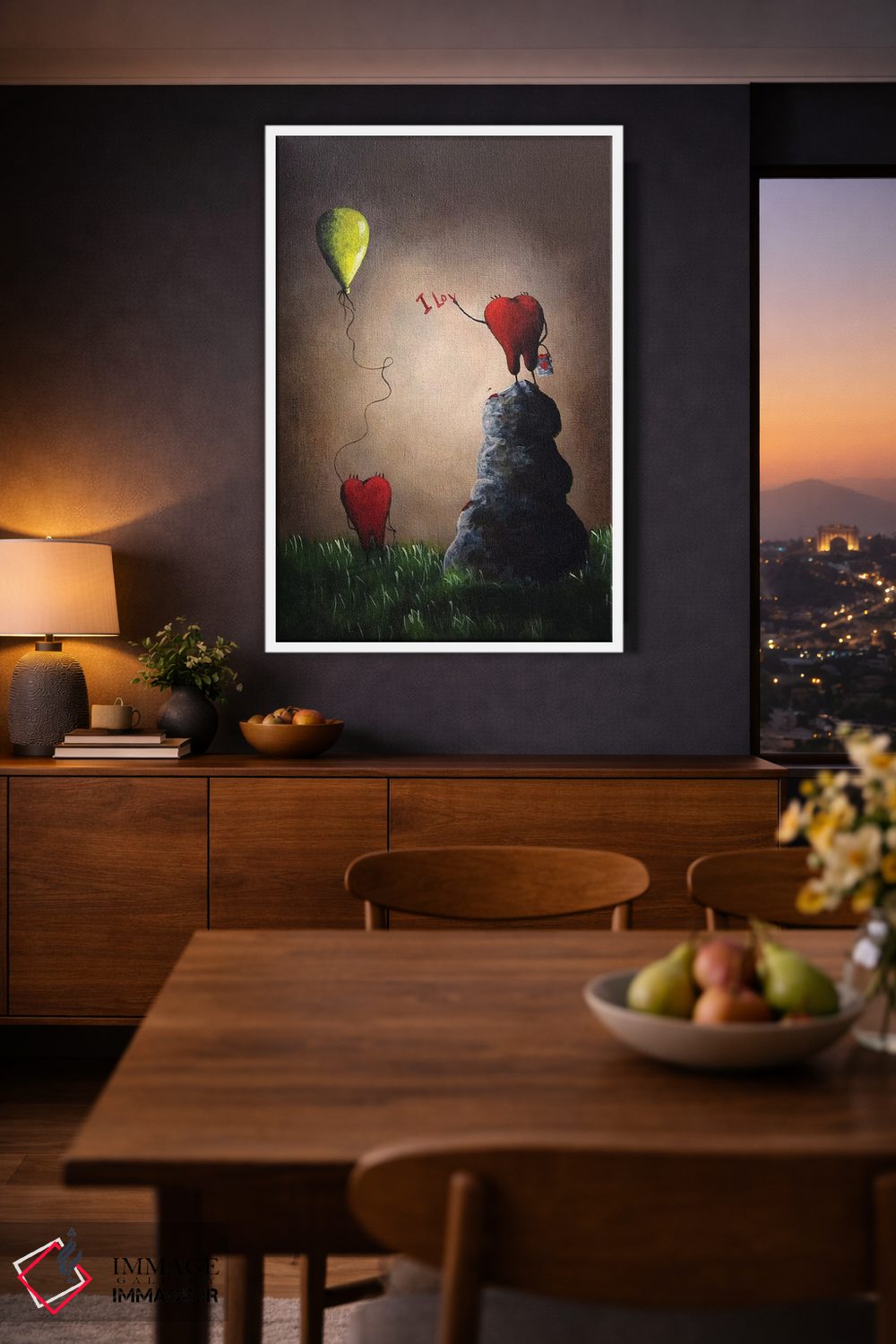 تابلو دکوراتیو عشق بازیگوش است اثر سالن هنری مون لایت - D3W