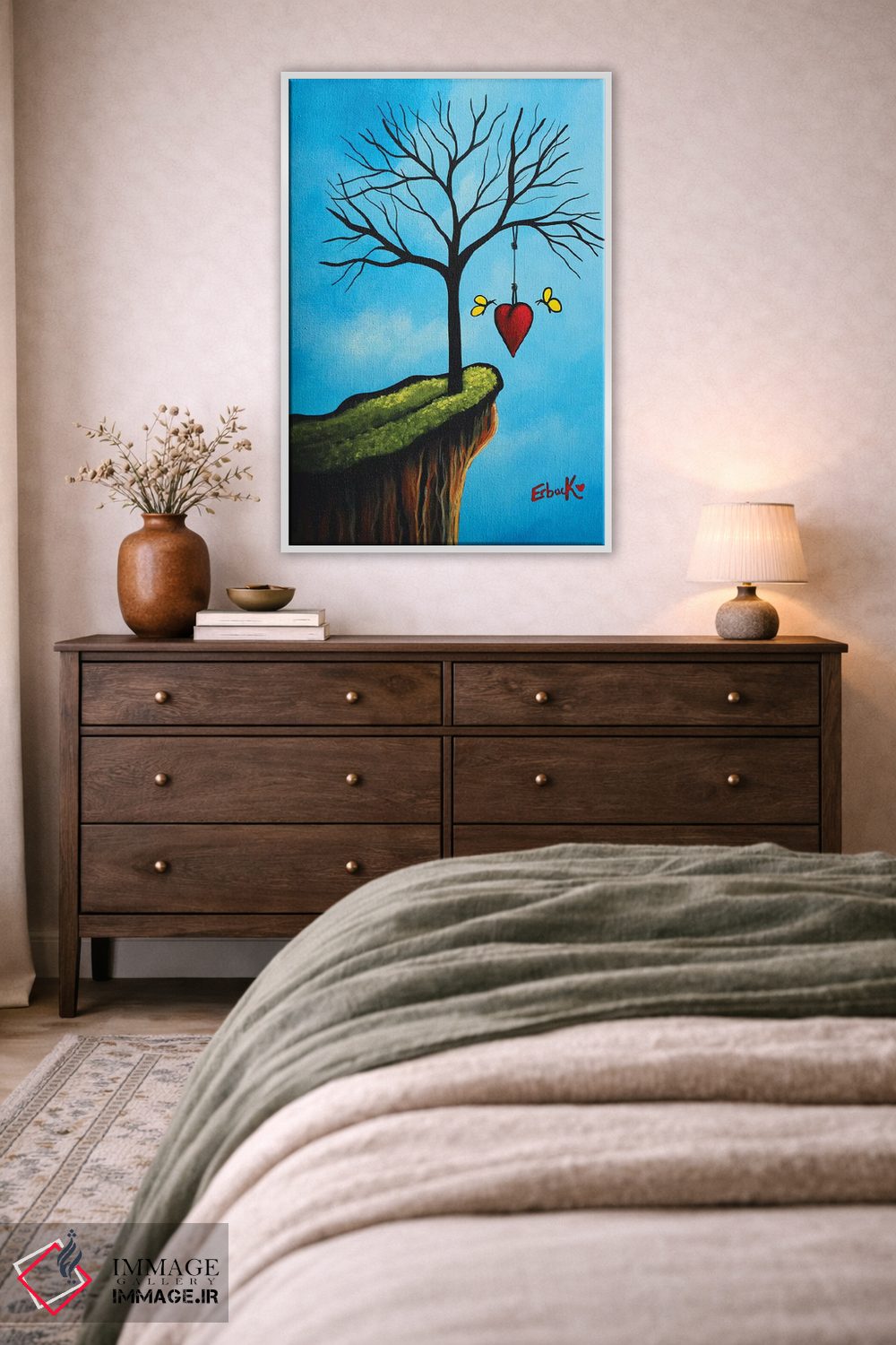 تابلو دکوراتیو آغازهای نو با عشق شروع می شوند اثر سالن هنری مون لایت - D3W