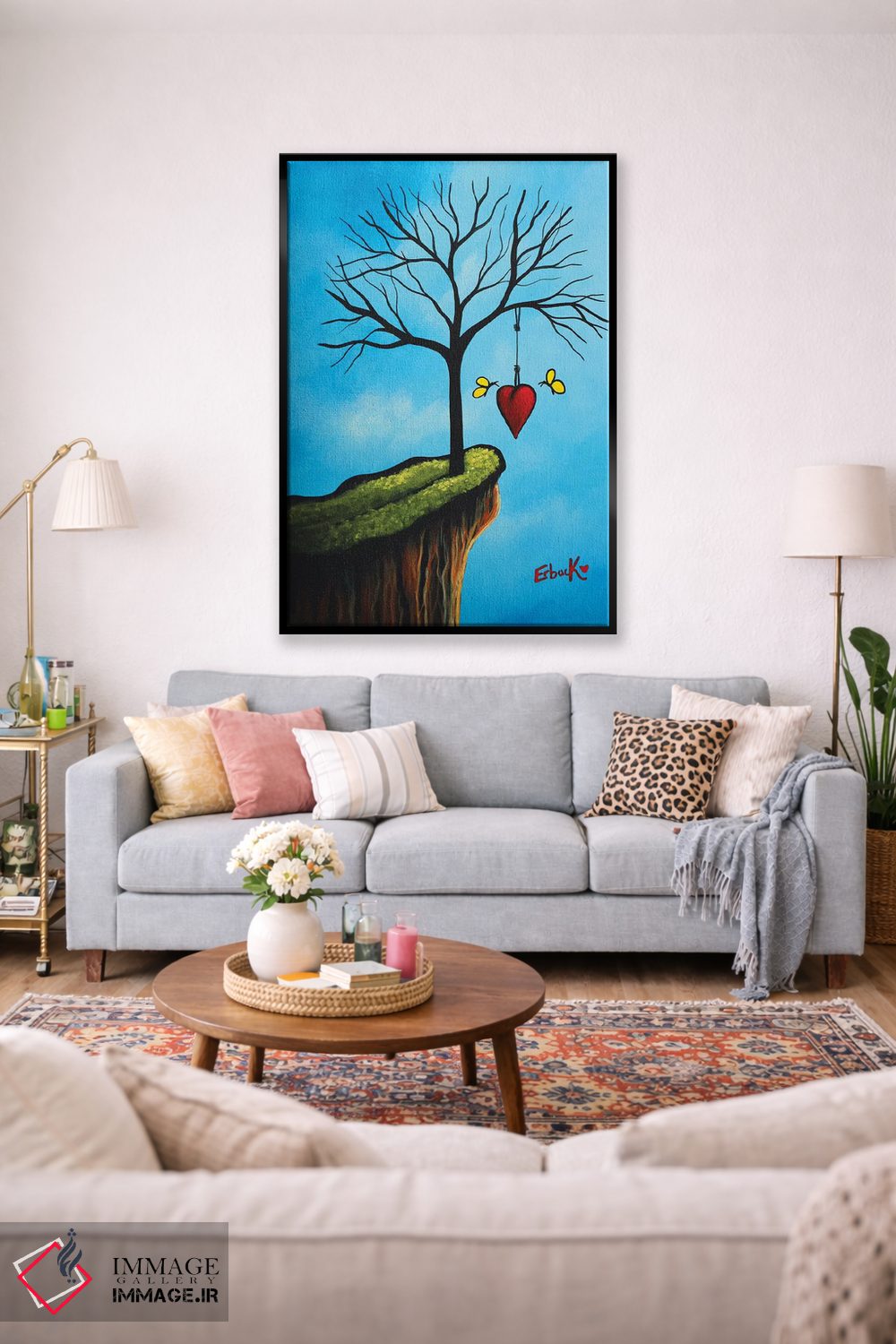 تابلو دکوراتیو آغازهای نو با عشق شروع می شوند اثر سالن هنری مون لایت - D1B