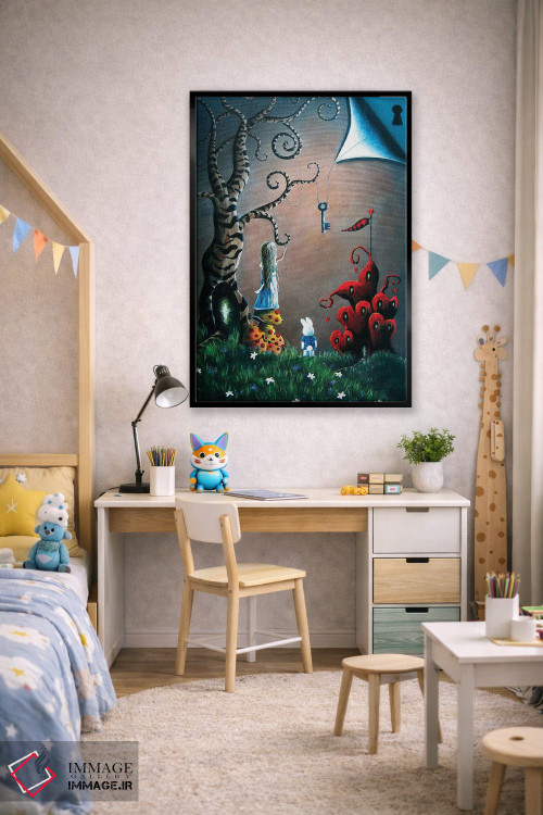 تابلو دکوراتیو کلید سرزمین عجایب اثر سالن هنری مون لایت - D2B