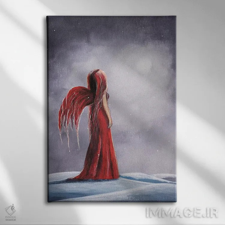 تابلو دکوراتیو ملکه شب های زمستانی اثر سالن هنری مون لایت - نمای روبهرو روی دیوار