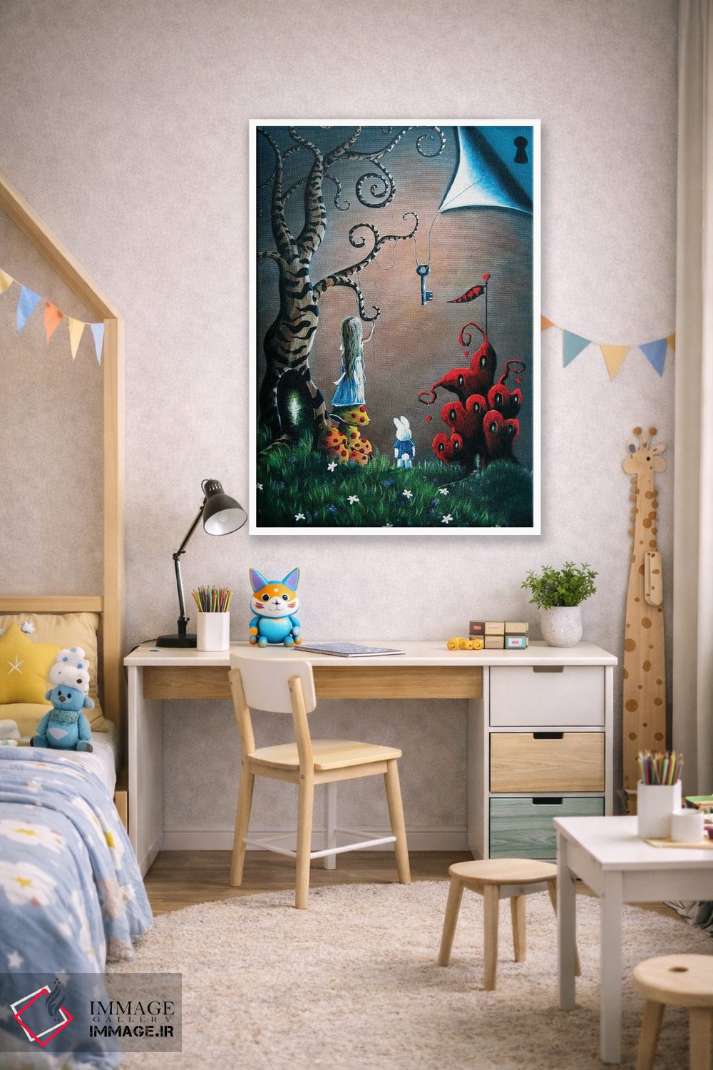 تابلو دکوراتیو کلید سرزمین عجایب اثر سالن هنری مون لایت - D1W