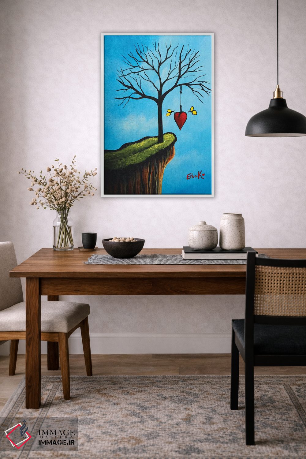 تابلو دکوراتیو آغازهای نو با عشق شروع می شوند اثر سالن هنری مون لایت - D2W