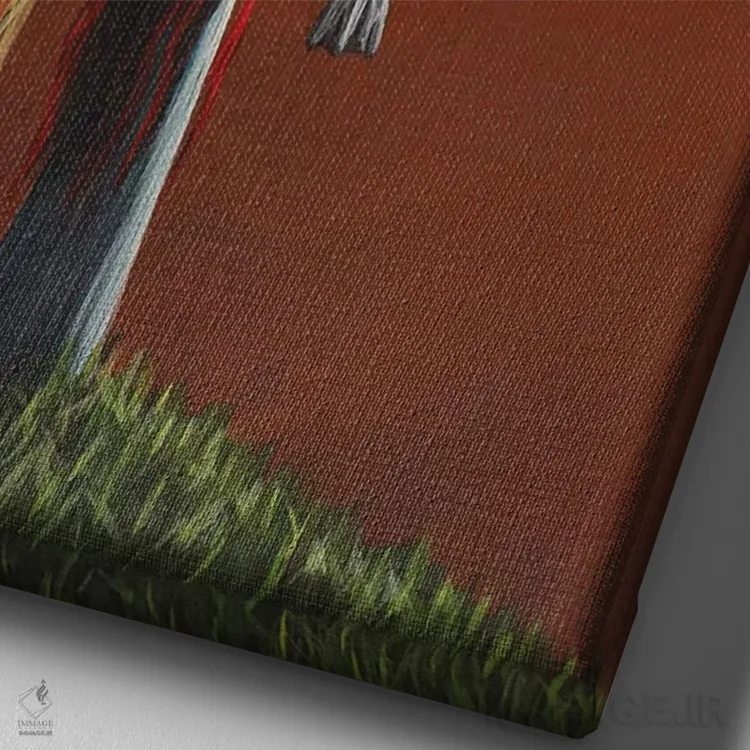 تابلو دکوراتیو حالا او تنها نخواهد بود ۳ اثر سالن هنری مون لایت - نمای نزدیک بافت بوم