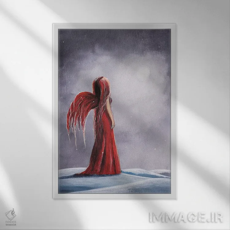 تابلو دکوراتیو ملکه شب های زمستانی اثر سالن هنری مون لایت - نمای قابدار سفید