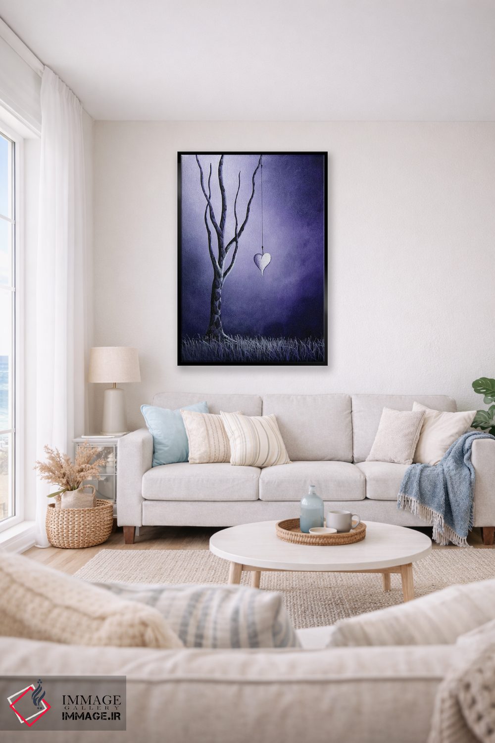 تابلو دکوراتیو عشق بنفش اثر سالن هنری مون لایت - D2B