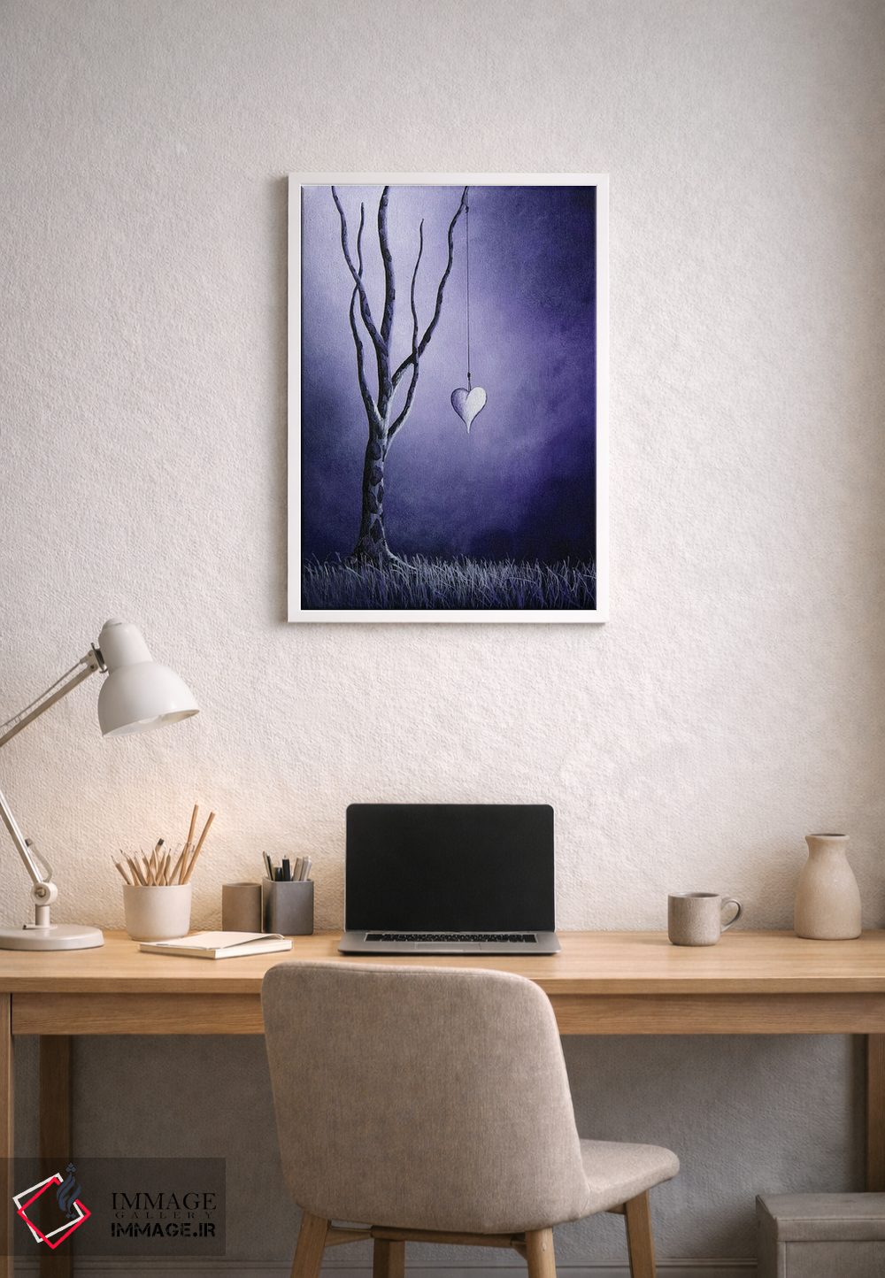 تابلو دکوراتیو عشق بنفش اثر سالن هنری مون لایت - D1W