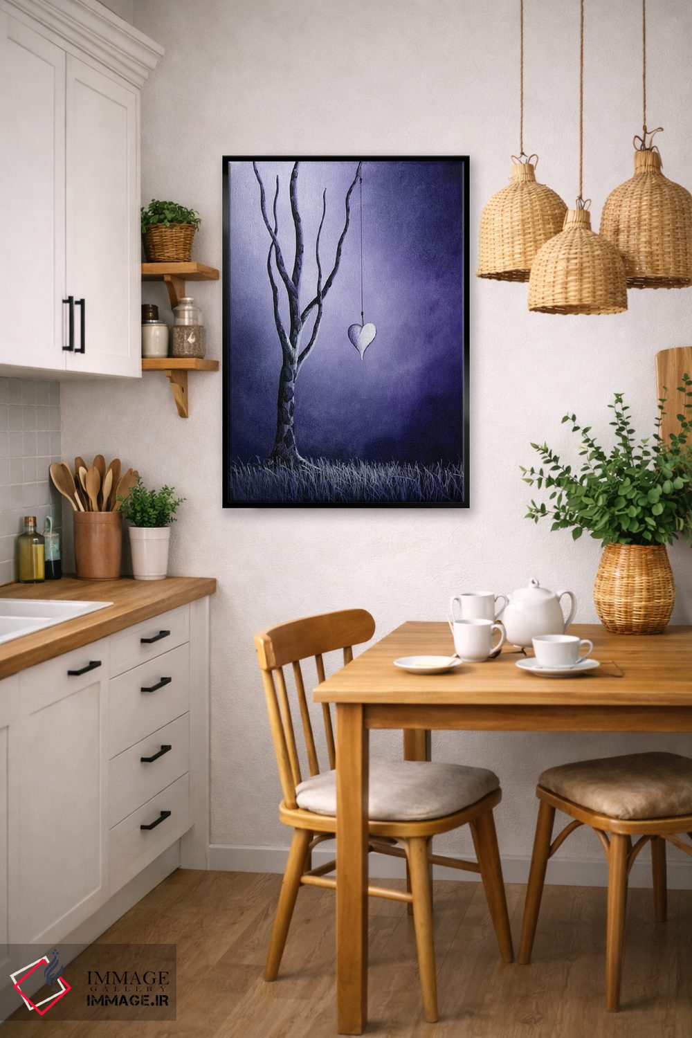 تابلو دکوراتیو عشق بنفش اثر سالن هنری مون لایت - D6B