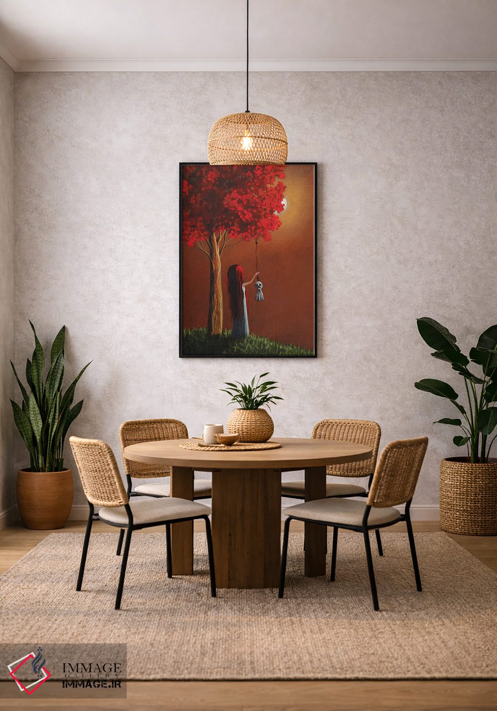تابلو دکوراتیو حالا او تنها نخواهد بود ۳ اثر سالن هنری مون لایت - D3B