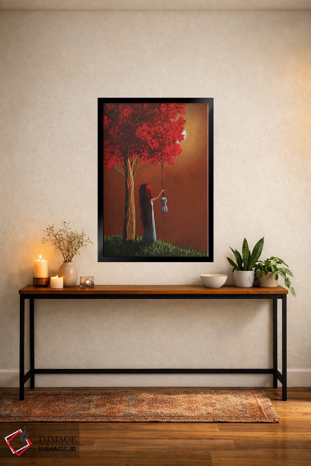 تابلو دکوراتیو حالا او تنها نخواهد بود ۳ اثر سالن هنری مون لایت - D4B