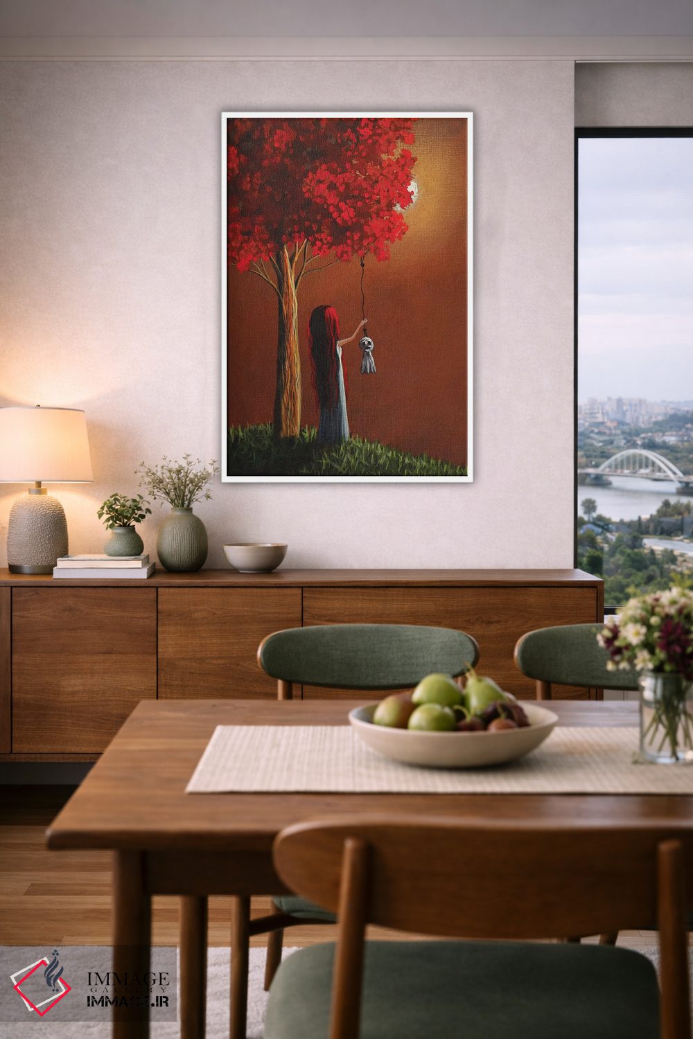 تابلو دکوراتیو حالا او تنها نخواهد بود ۳ اثر سالن هنری مون لایت - D5W