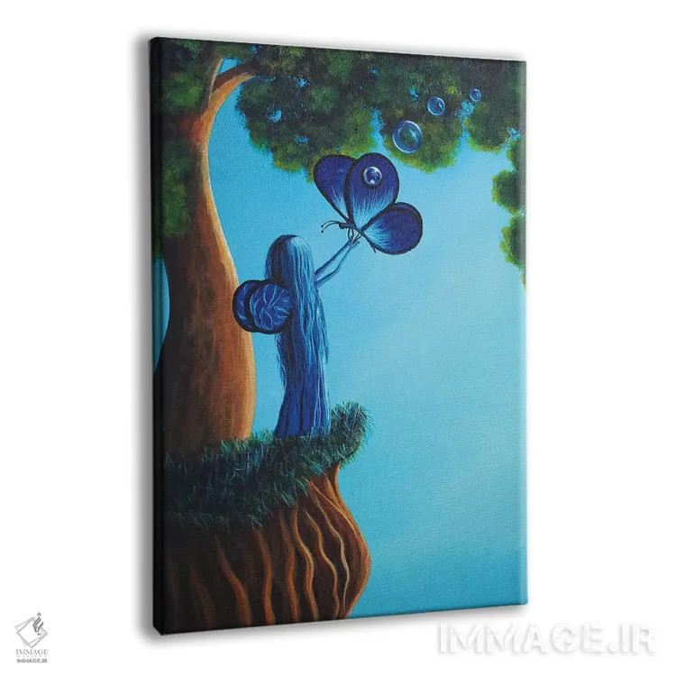 تابلو دکوراتیو پری یاقوت کبود اثر سالن هنری مون لایت - نمای پرسپکتیو محصول