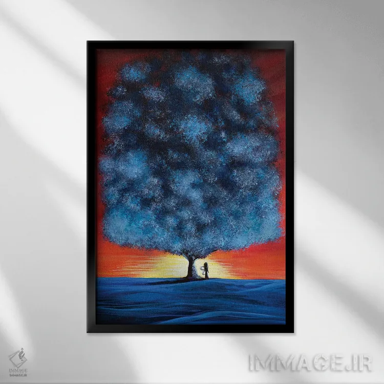 تابلو دکوراتیو پری سرنگتی اثر سالن هنری مون لایت - نمای قابدار مشکی