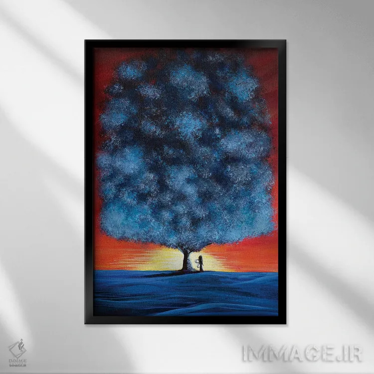 تابلو دکوراتیو پری سرنگتی اثر سالن هنری مون لایت - نمای قابدار مشکی