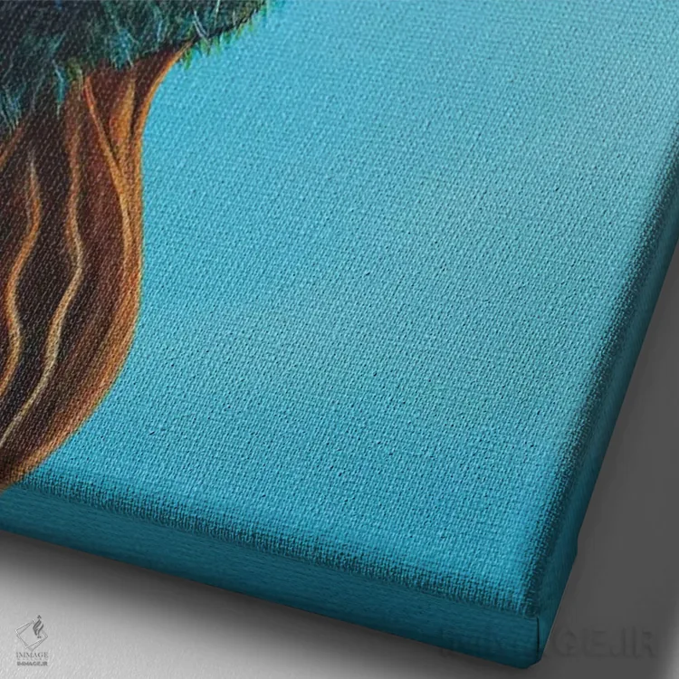 تابلو دکوراتیو پری یاقوت کبود اثر سالن هنری مون لایت - نمای نزدیک بافت بوم