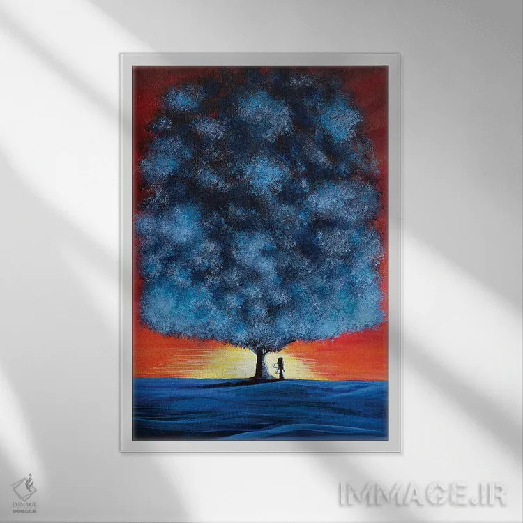 تابلو دکوراتیو پری سرنگتی اثر سالن هنری مون لایت - نمای قابدار سفید