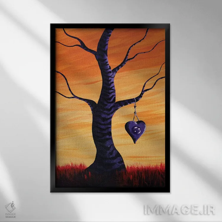 تابلو دکوراتیو اشتراک گذاشتن تخیل من اثر سالن هنری مون لایت - نمای قابدار مشکی