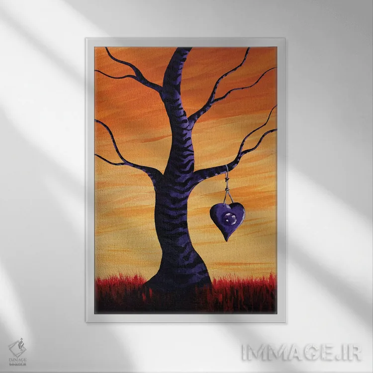 تابلو دکوراتیو اشتراک گذاشتن تخیل من اثر سالن هنری مون لایت - نمای قابدار سفید