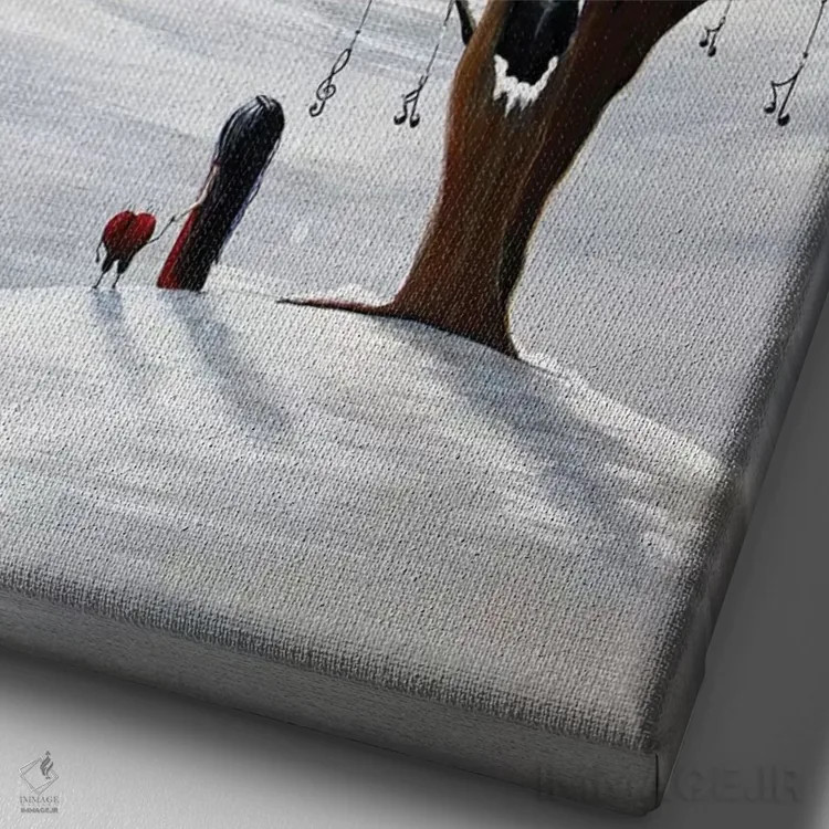 تابلو دکوراتیو شش آرزو باقی مانده اثر سالن هنری مون لایت - نمای نزدیک بافت بوم