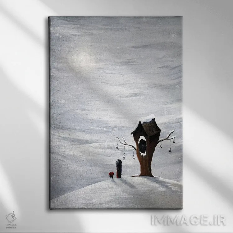 تابلو دکوراتیو شش آرزو باقی مانده اثر سالن هنری مون لایت - نمای روبهرو روی دیوار