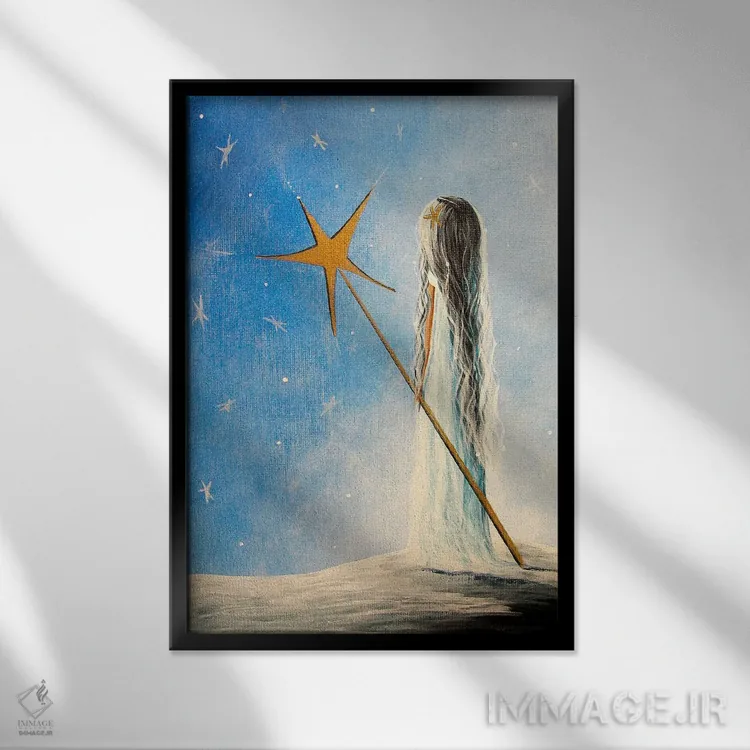 تابلو دکوراتیو ملکه برفی اثر سالن هنری مون لایت - نمای قابدار مشکی