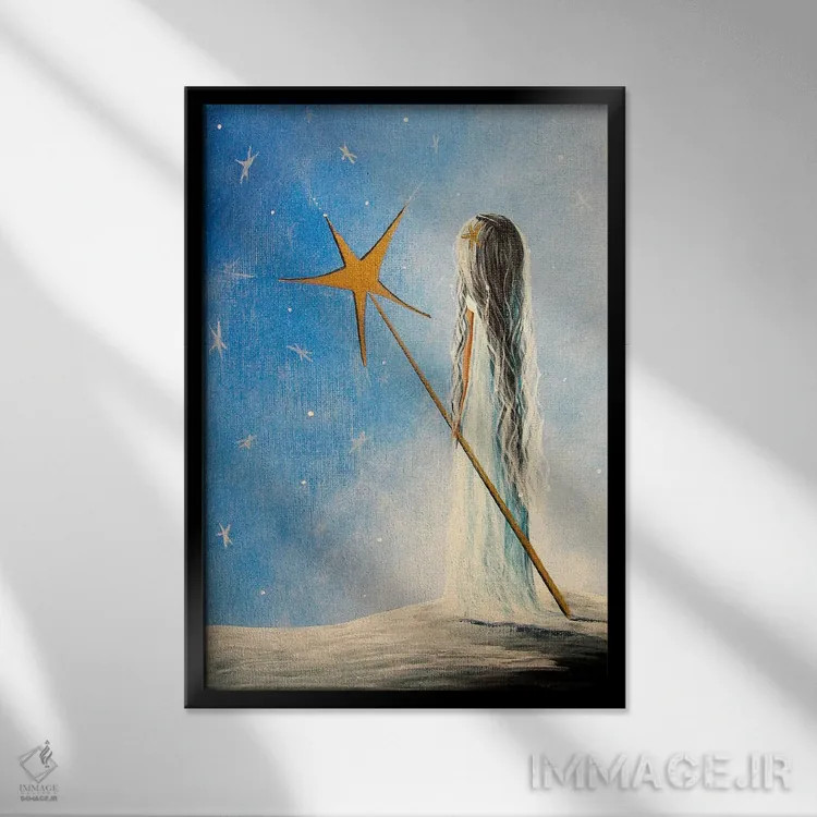 تابلو دکوراتیو ملکه برفی اثر سالن هنری مون لایت - نمای قابدار مشکی