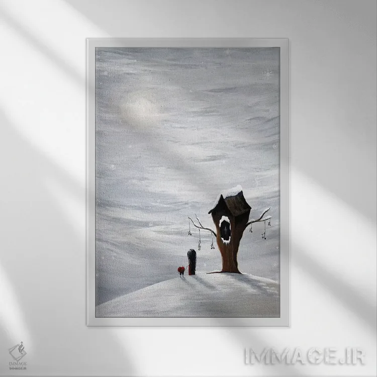 تابلو دکوراتیو شش آرزو باقی مانده اثر سالن هنری مون لایت - نمای قابدار سفید