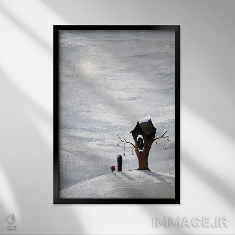 تابلو دکوراتیو شش آرزو باقی مانده اثر سالن هنری مون لایت - نمای قابدار مشکی