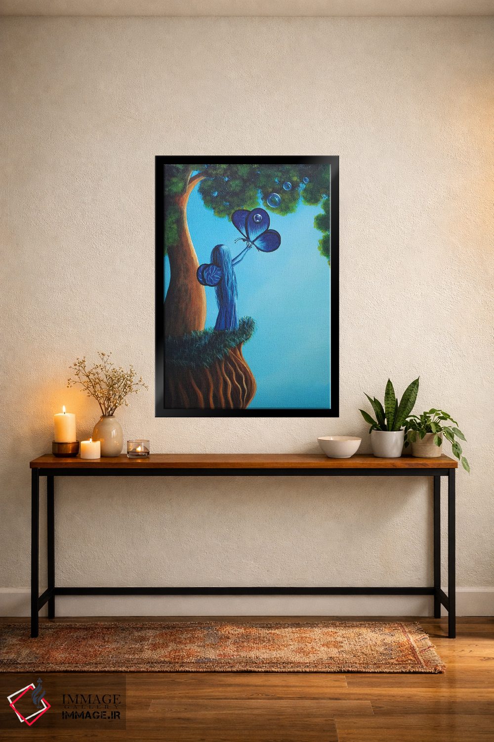 تابلو دکوراتیو پری یاقوت کبود اثر سالن هنری مون لایت - D5B