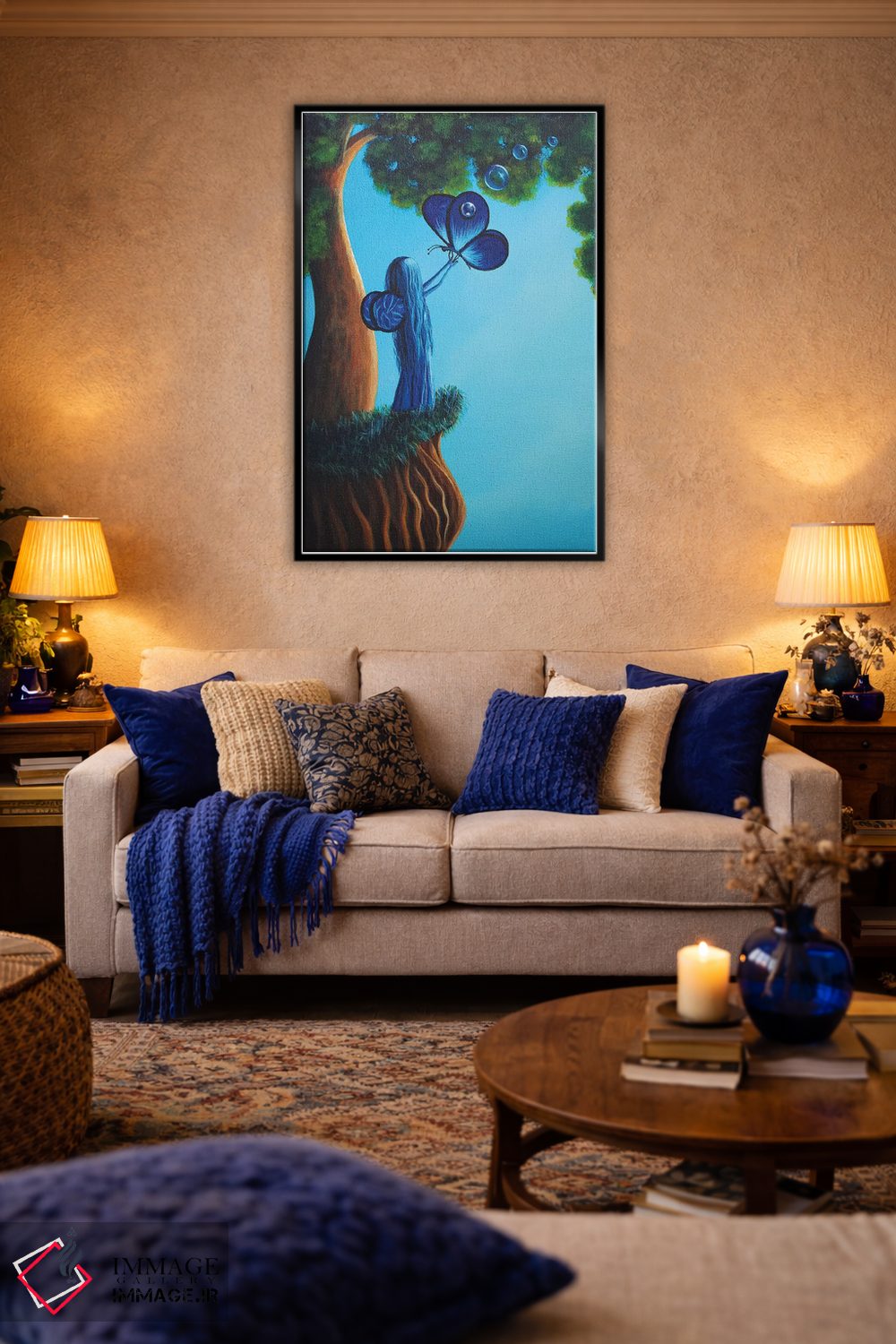 تابلو دکوراتیو پری یاقوت کبود اثر سالن هنری مون لایت - D4B