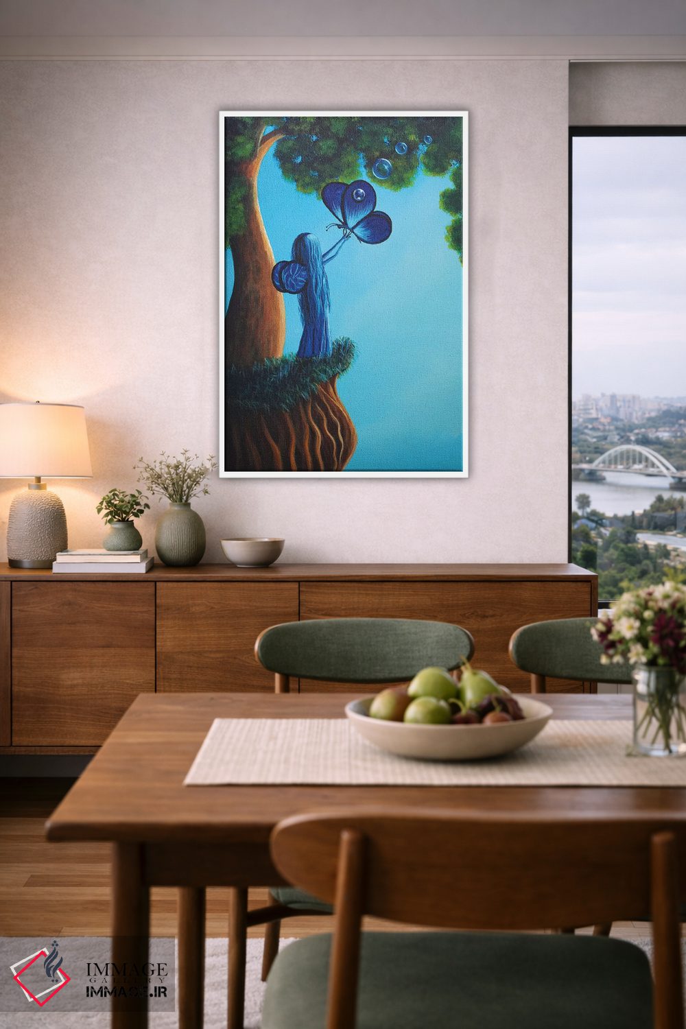 تابلو دکوراتیو پری یاقوت کبود اثر سالن هنری مون لایت - D6W