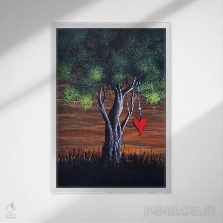 تابلو دکوراتیو جایی که عشق رشد می کند اثر سالن هنری مون لایت - نمای قابدار سفید