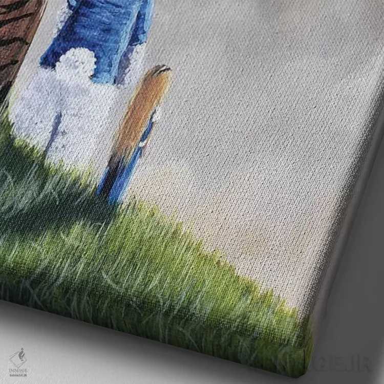 تابلو دکوراتیو دیروز فقط یک رویا فاصله دارد اثر سالن هنری مون لایت - نمای نزدیک بافت بوم