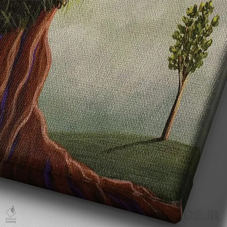 تابلو دکوراتیو و آنها تا ابد خوشبخت زندگی کردند اثر سالن هنری مون لایت - نمای نزدیک بافت بوم