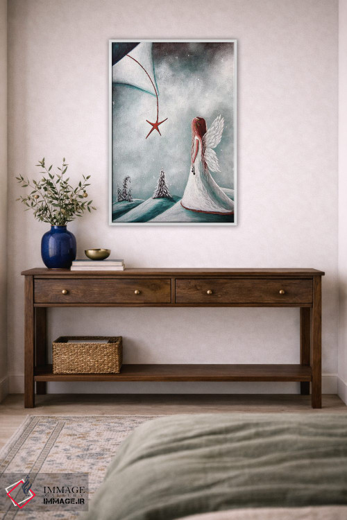 تابلو دکوراتیو ستاره کریسمس اثر سالن هنری مون لایت - D2W