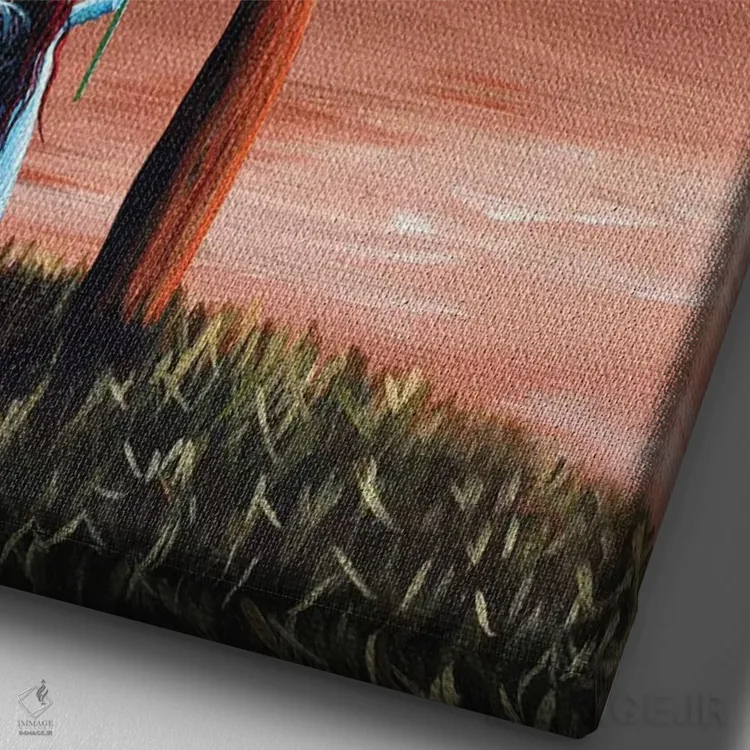 تابلو دکوراتیو پروانه ها بهترین دوست پری ها هستند اثر سالن هنری مون لایت - نمای نزدیک بافت بوم