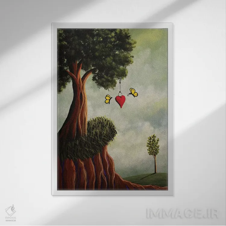 تابلو دکوراتیو و آنها تا ابد خوشبخت زندگی کردند اثر سالن هنری مون لایت - نمای قابدار سفید