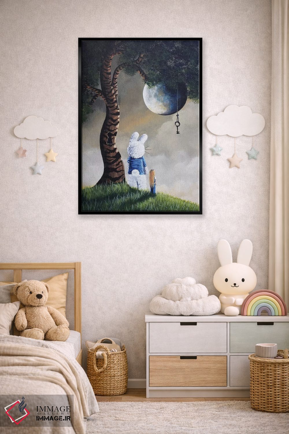 تابلو دکوراتیو دیروز فقط یک رویا فاصله دارد اثر سالن هنری مون لایت - D6B