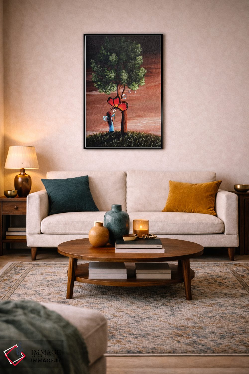 تابلو دکوراتیو پروانه ها بهترین دوست پری ها هستند اثر سالن هنری مون لایت - D4B