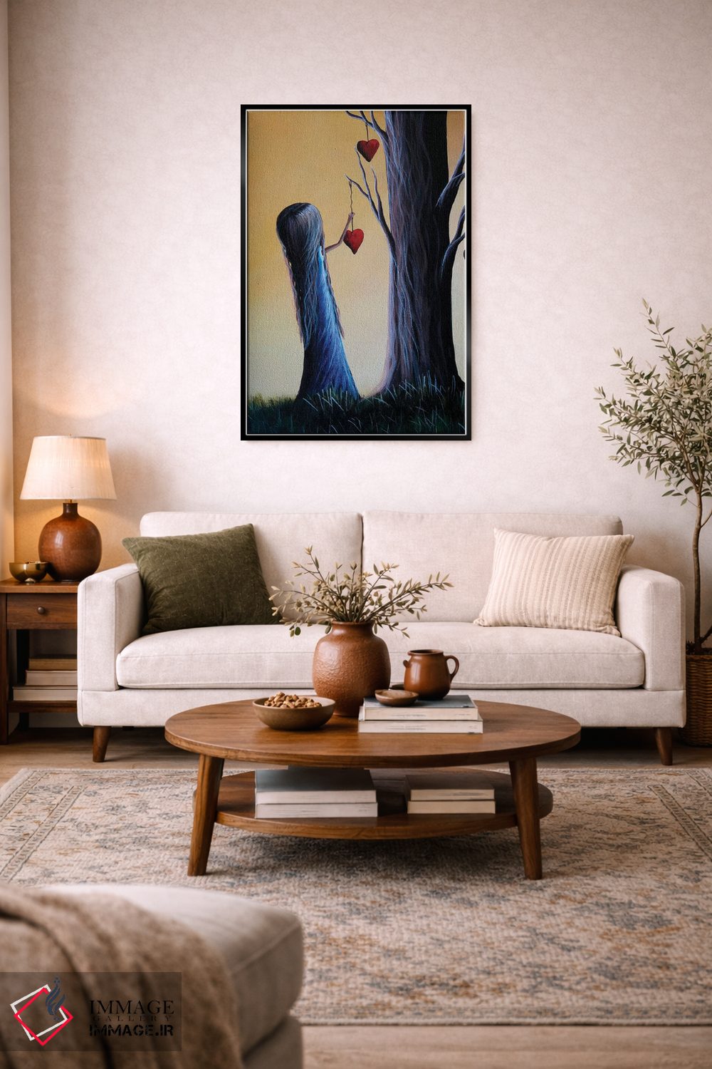 تابلو دکوراتیو درخت کیوبید اثر سالن هنری مون لایت - D3B