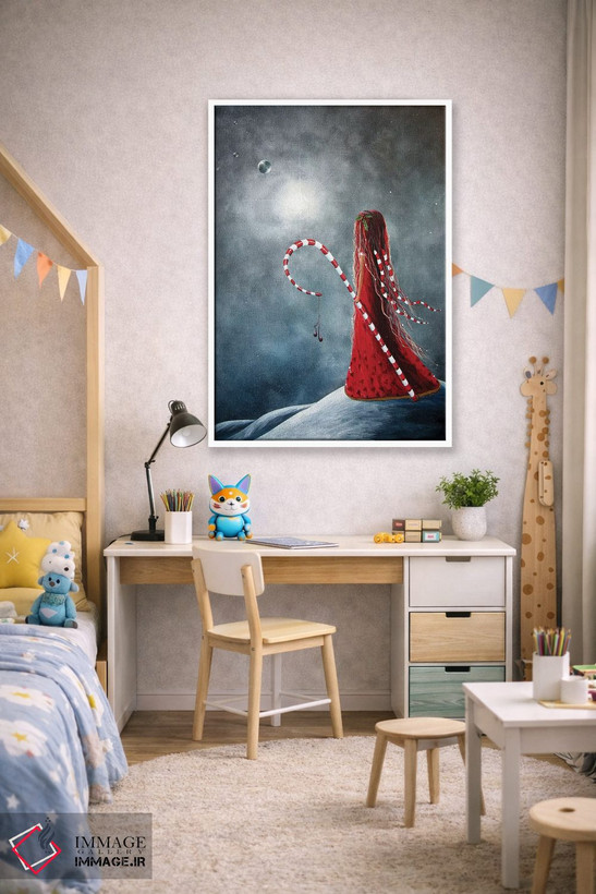 تابلو دکوراتیو پری آب نبات چوبی اثر سالن هنری مون لایت - D1W
