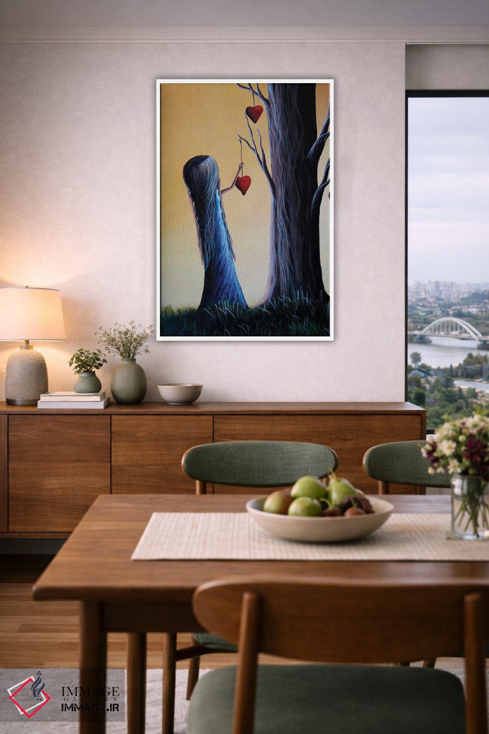 تابلو دکوراتیو درخت کیوبید اثر سالن هنری مون لایت - D5W