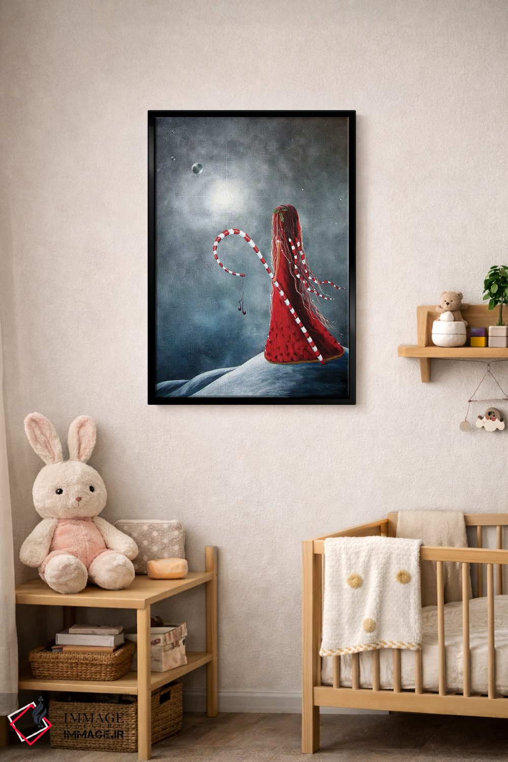 تابلو دکوراتیو پری آب نبات چوبی اثر سالن هنری مون لایت - D4B