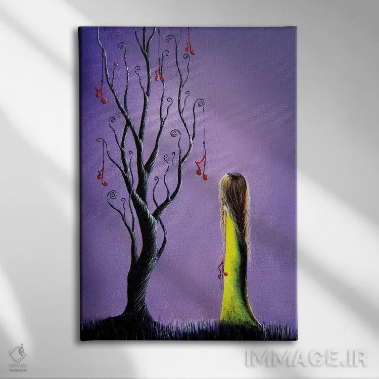 تابلو دکوراتیو پنج آرزو باقی مانده اثر سالن هنری مون لایت - نمای روبهرو روی دیوار