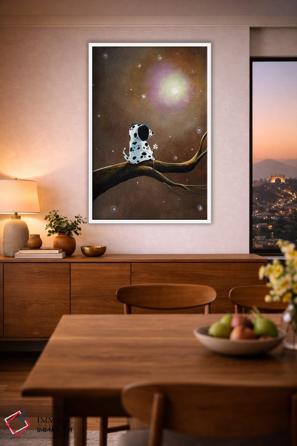 تابلو دکوراتیو دالمیشن دوست داشتنی اثر سالن هنری مون لایت - D1W