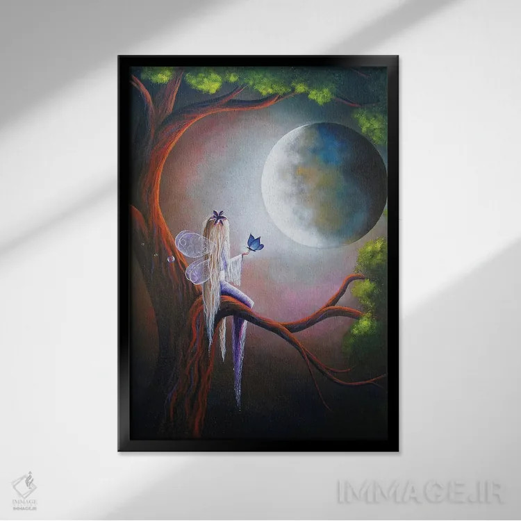 تابلو دکوراتیو آغازهای جادویی اثر سالن هنری مون لایت - نمای قابدار مشکی