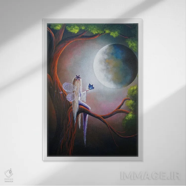 تابلو دکوراتیو آغازهای جادویی اثر سالن هنری مون لایت - نمای قابدار سفید