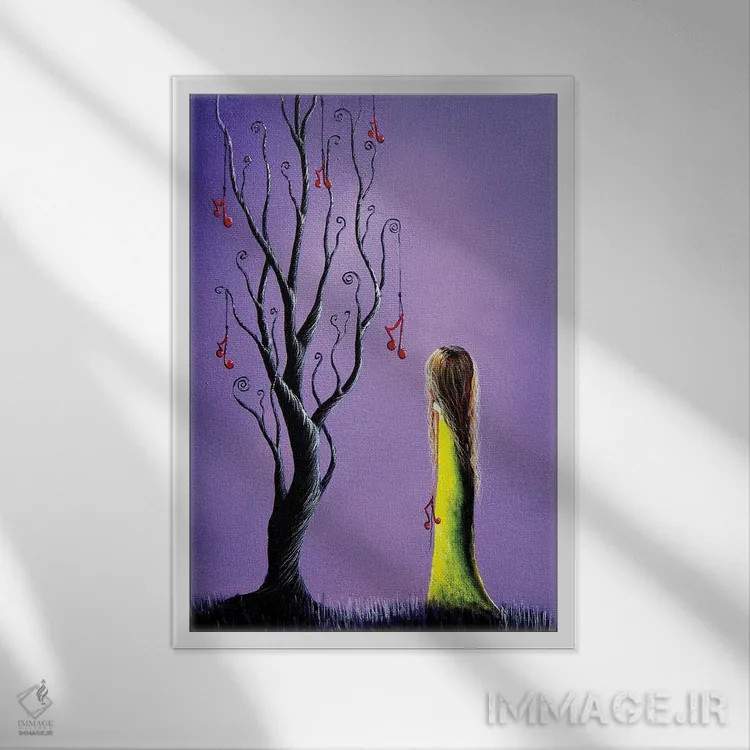 تابلو دکوراتیو پنج آرزو باقی مانده اثر سالن هنری مون لایت - نمای قابدار سفید
